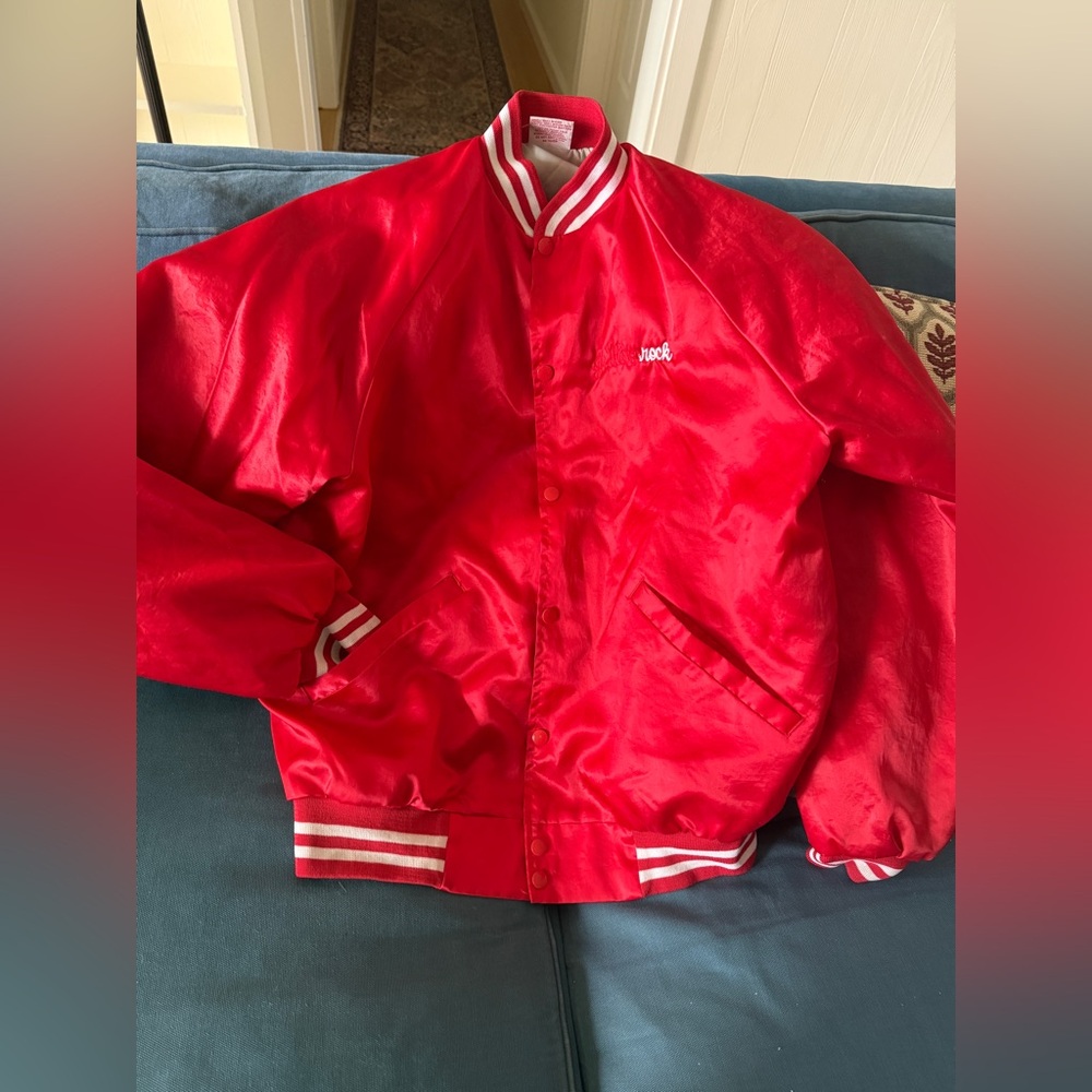 Vintage 90’s Red Satin Bomber Jacket